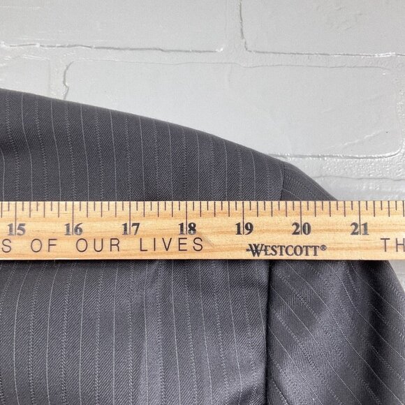 Hart Schaffner Marx Blazer Men 44L Black‎ Gold Trumpeter Wool Classic Career VTG - Picture 14 of 16